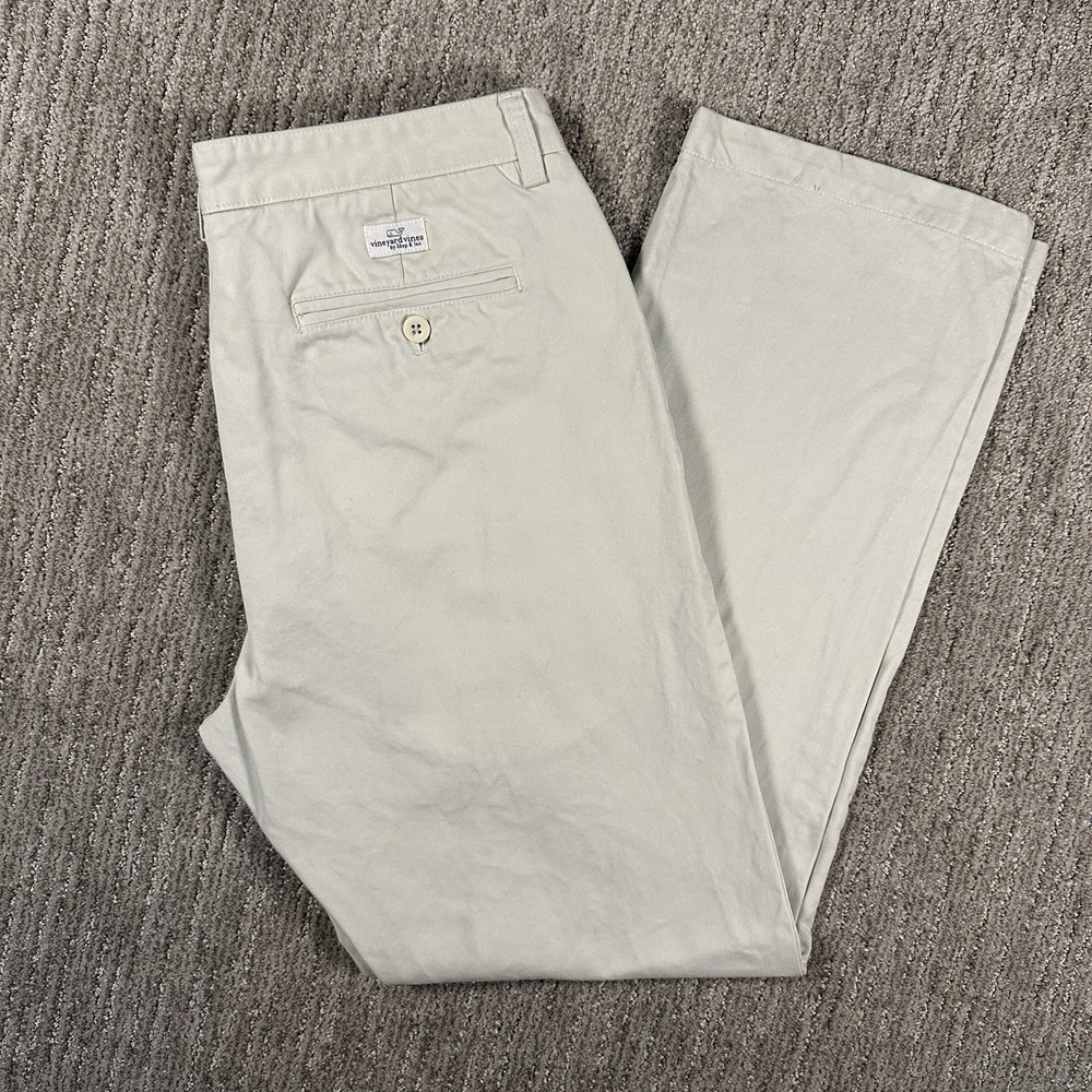 Vineyard Vines Club Pant Classic‎ Fit Men's Beige 36x30 Straight Leg